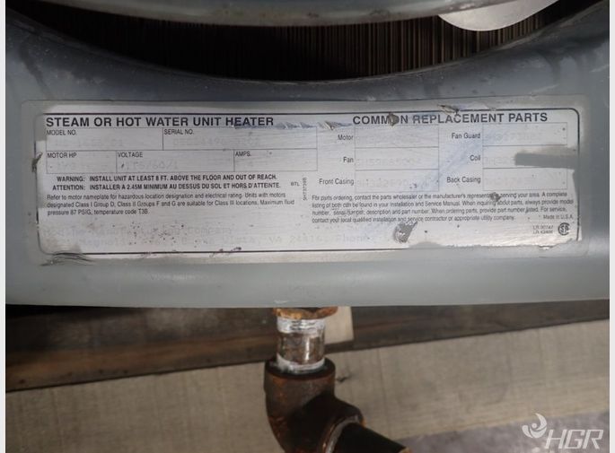 Modine Mfg Inc Steamwater Heater Unit