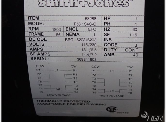 Used Smith+jones Farm Duty Agricultural Motor | HGR Industrial Surplus