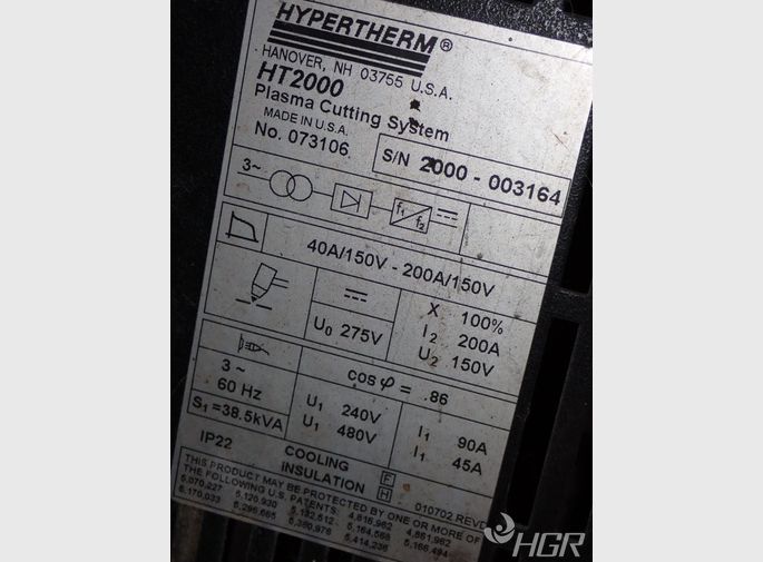 Hypertherm Hypertherm Ht2000 Plasma Cutter