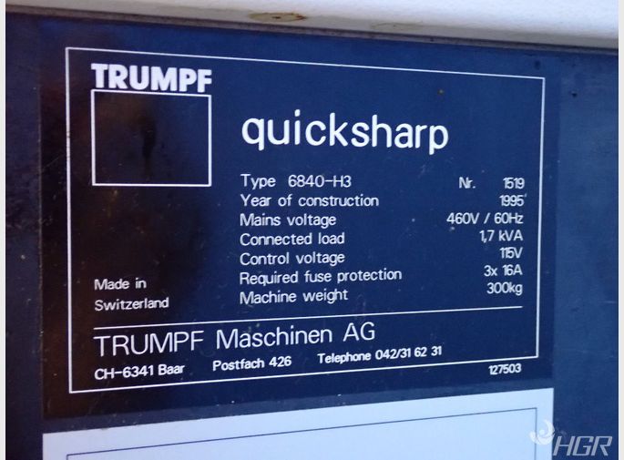 Trumpf Tool Grinder