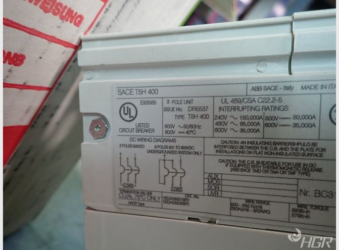 Abb Abb Sace T5h 400 Circuit Breaker 400 Amp