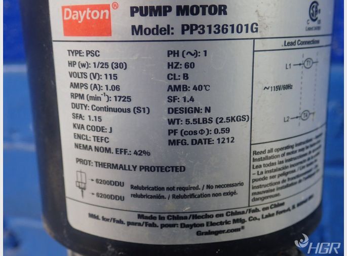 Dayton Coolant Pump
