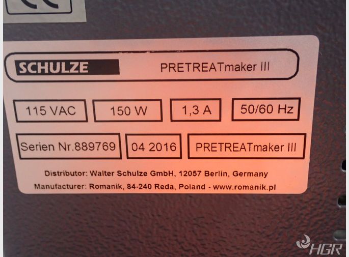 Schulze Schulze Pretreatmaker Iii Automatic Pretreater
