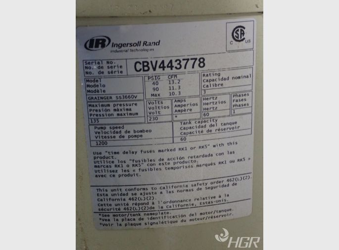Ingersoll Rand Ingersoll Rand Ss3660v Air Compressor