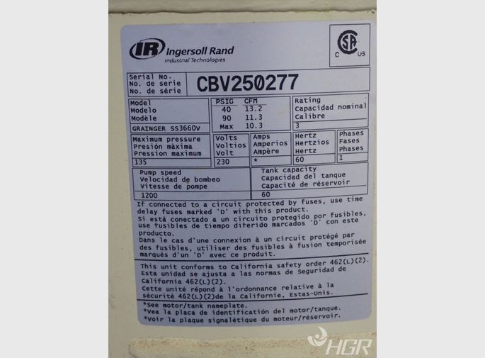 Ingersoll Rand Ingersoll Rand Ss3660v Air Compressor
