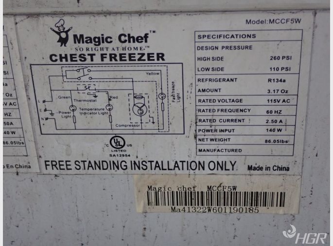 Magic Chef Chest Freezer
