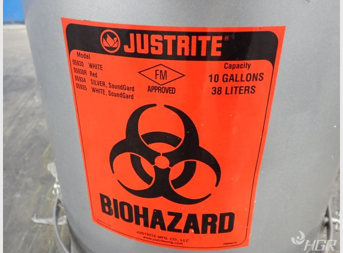 Justrite Biohazard Waste Can