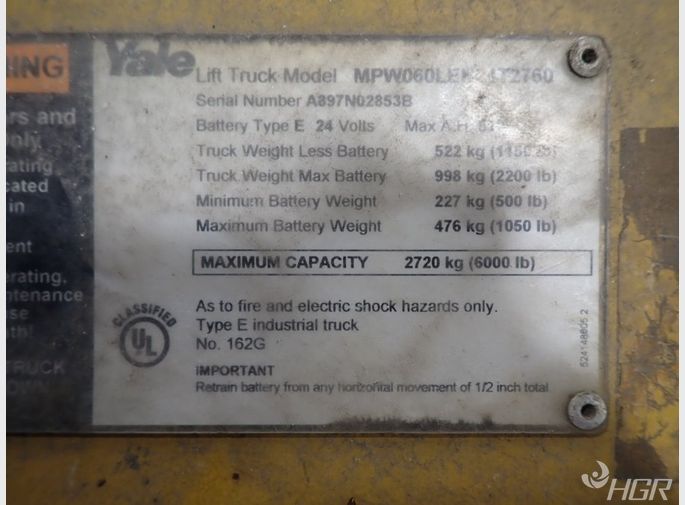 Yale Electric Pallet Jack W Battery Handler