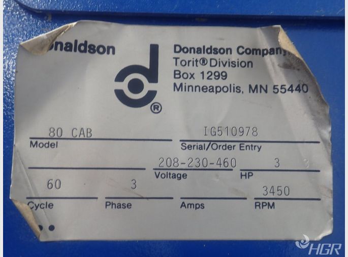 Donaldson Torit Donaldson Torit 80 Cab Dust Collector