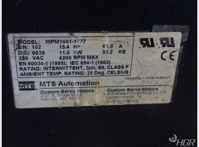 Mts Systems Servo Motor