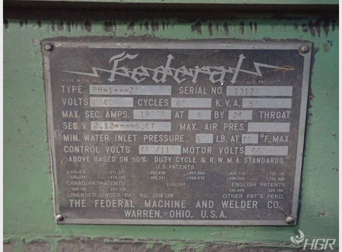 Federal Machine  Welder Spot Welder