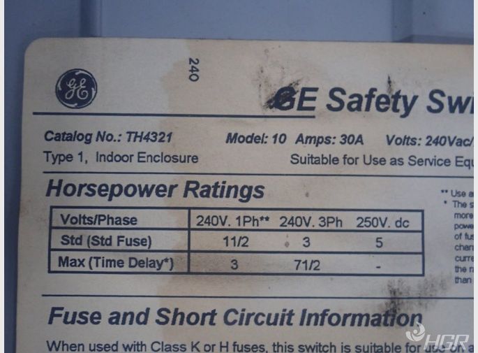 General Electric Fusible Disconnect