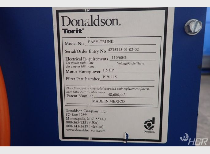 Donaldson Torit Donaldson Torit Easytrunk Dust Collector