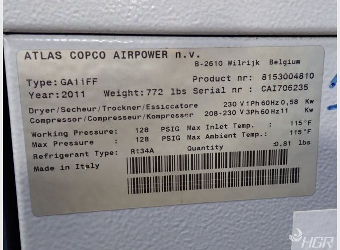 Atlas Copco Atlas Copco Ga11ff Air Compressor