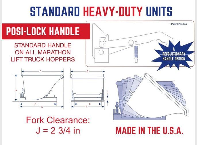 Marathon 05 Cubic Yard 2500 Lb Capacity Selfdumping Hopper With Posilock 