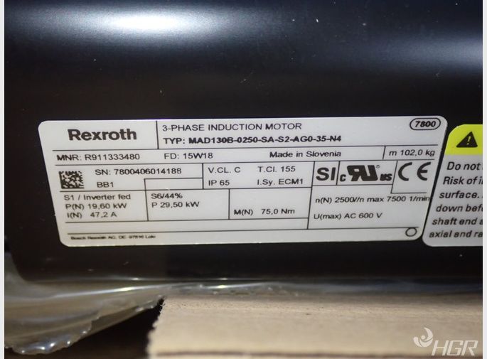 Rexroth Rexroth Mad130b0250sa52a6035n4 Servo Motor