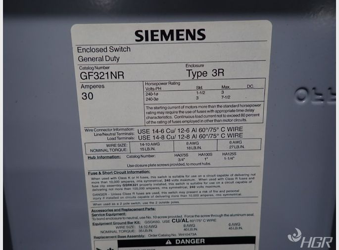 Siemens Fusible Disconnect