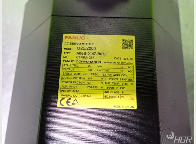 Fanuc Fanuc A06b0147b075 Ac Servo Motor 