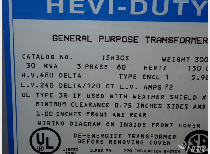 Hevi Duty 30 Kva Transformer