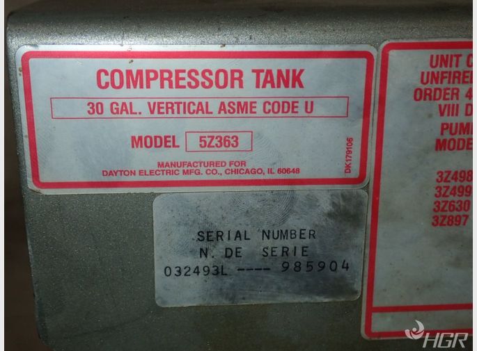 Dayton Air Compressor Tank