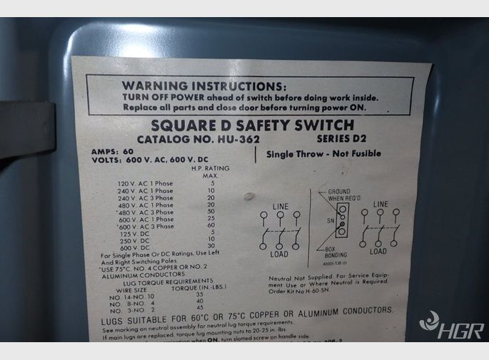 Square D Nonfusible Disconnect