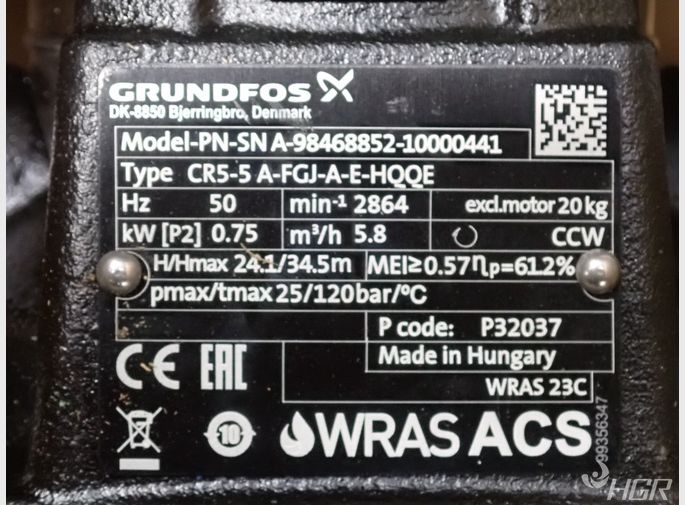 Grundfos X Water Pump