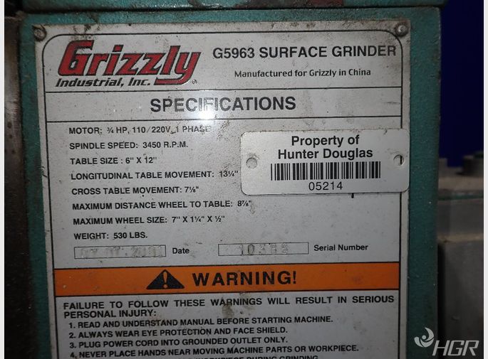 Grizzly Surface Grinder