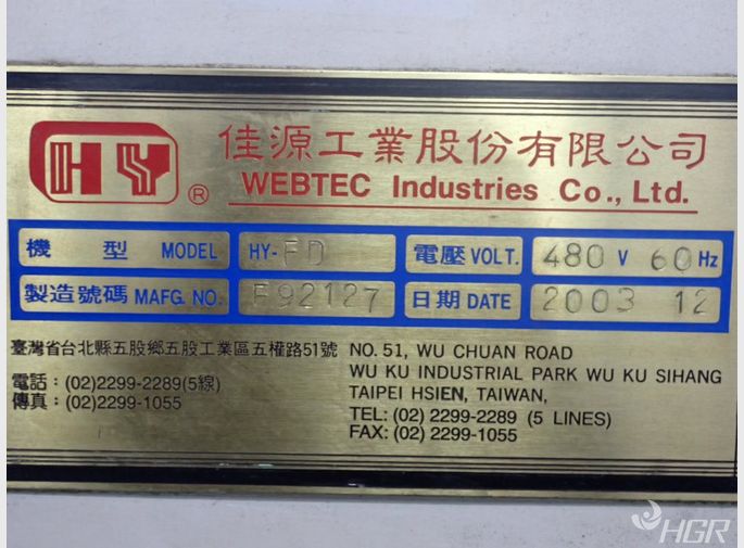 Webtec Webtec Hyfd Auto Cutting Machineslitter