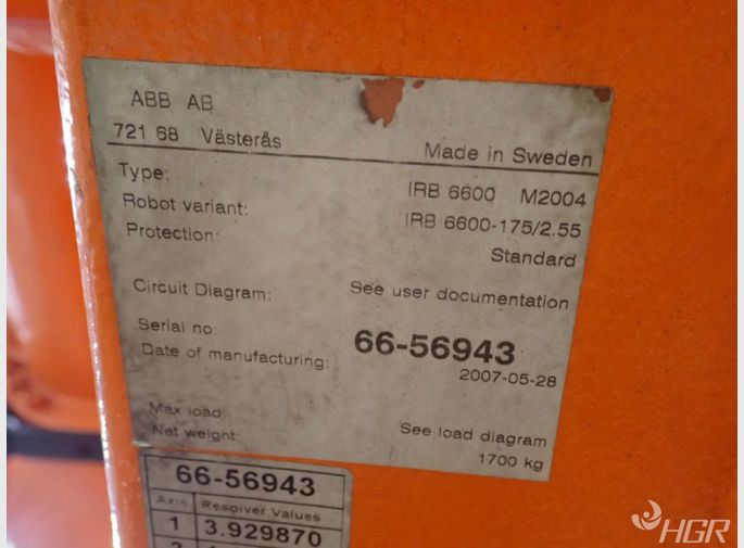 Abb Abb Irb6600 M2004 Robot