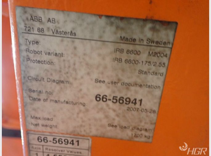 Abb Abb Irb6600 M2004 Robot