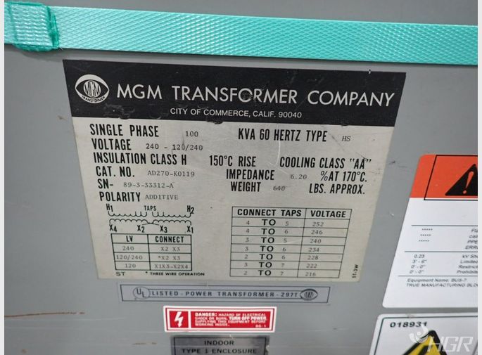 Mgm Transformer Company Transformer