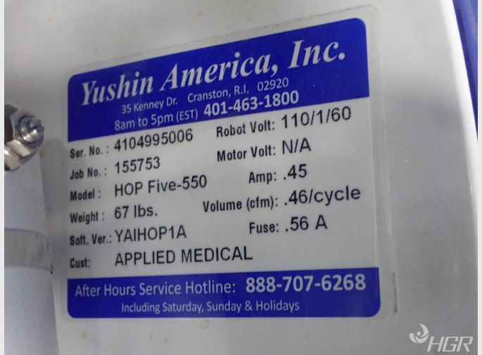 Yushin Yushin Hop Five550 High Speed Robot Sprue Picker