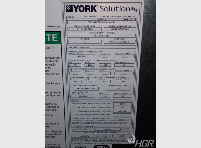 York Air Handling Unit