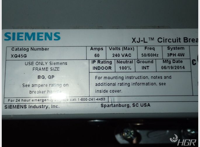 Siemens Xjl Circuit Breaker Plug