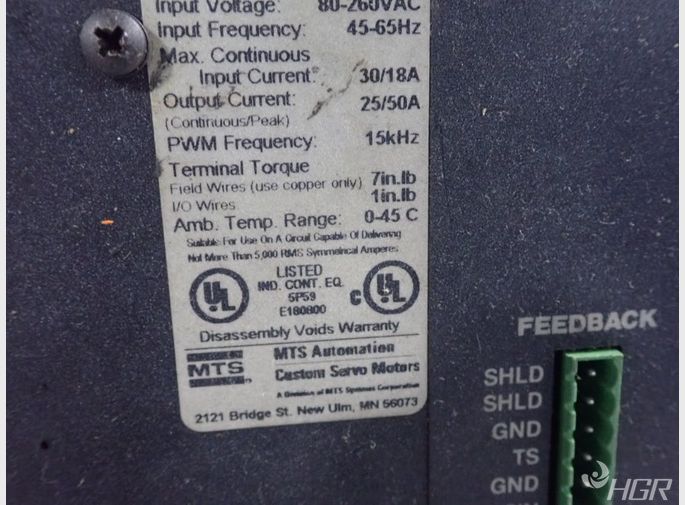 Mts Automation Motor Amplifier