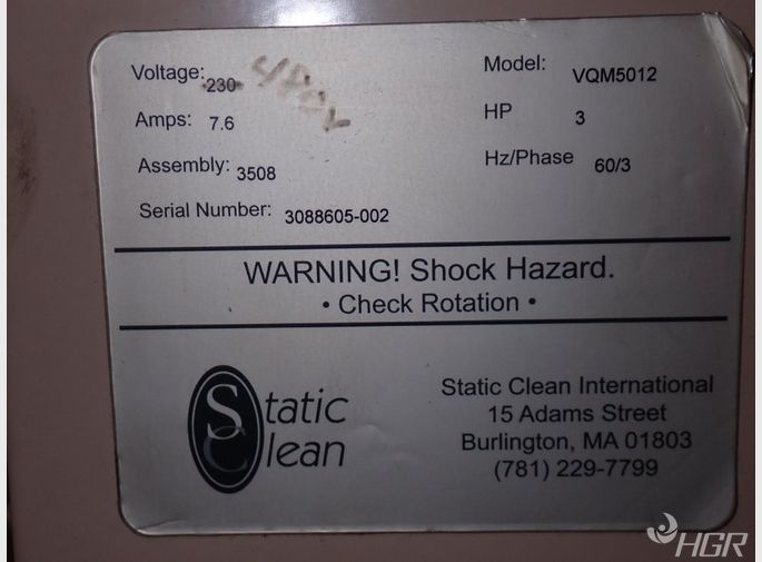 Static Clean Static Cleanvqm5012  Dust Collector