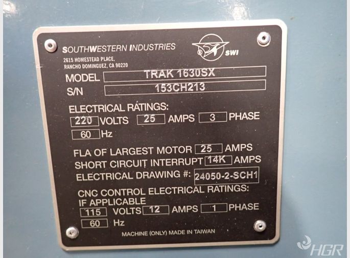 Trak Trak Trak 1630sxtrl 1630sx Cnc Lathe