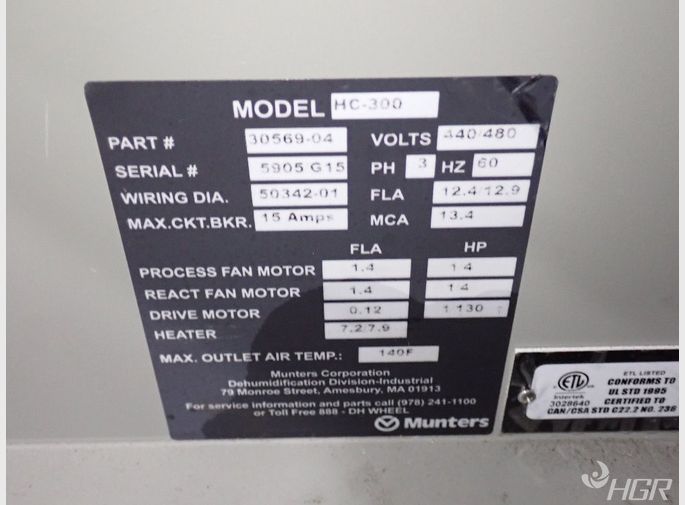 Munters Dehumidifier