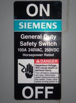 Siemens Nonfusible Disconnect