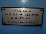 Cincinnati Cincinnati 2cc06 Shear
