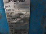 Shaw Box Electric Hoist  Trolley