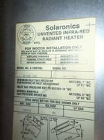 Solaronics Infrared Heater