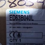 Siemens Siemens Ed63b040l Circuit Breaker 40a 600v