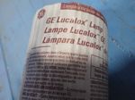 Ge Lucalox Lamp
