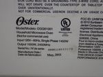 Oster Microwave