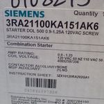 Siemens Siemens 3ra21100ka151ak6 Combination Starter 9125a 110120v