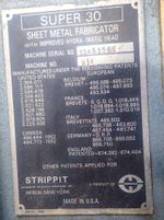 Strippit Strippit 91462000super 30 Punch Sheet Metal Fabricator