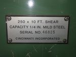 Cincinnati Cincinnati 250x 10 Ftshear Shear