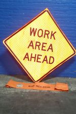  Work Are Ahead Caution Sign