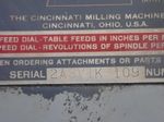Cincinnati Cincinnati No 3 Vertical Mill